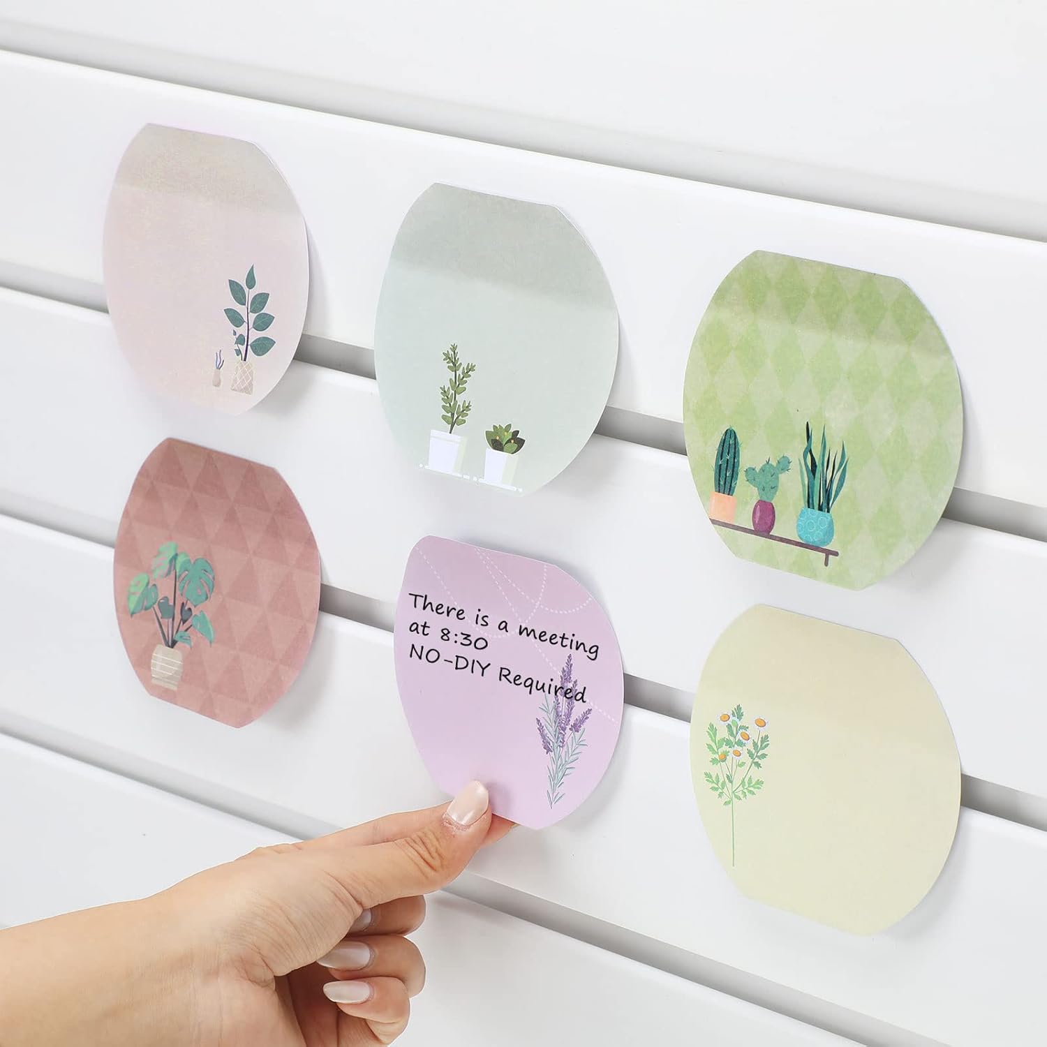 8 Pcs Plant Theme Cute Notes Pad Color Sticky Funny Note Pad List Stylish Practical Cute Notepads for Office Home Supplies, 50 Sheets Per Piece(Plant) - Image 2