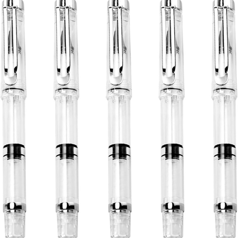 5Pcs Water Brush Pen Set – Refillable Fountain Brush Pens for Watercolor, Calligraphy, Painting, Drawing, Scrapbooking & Sketching