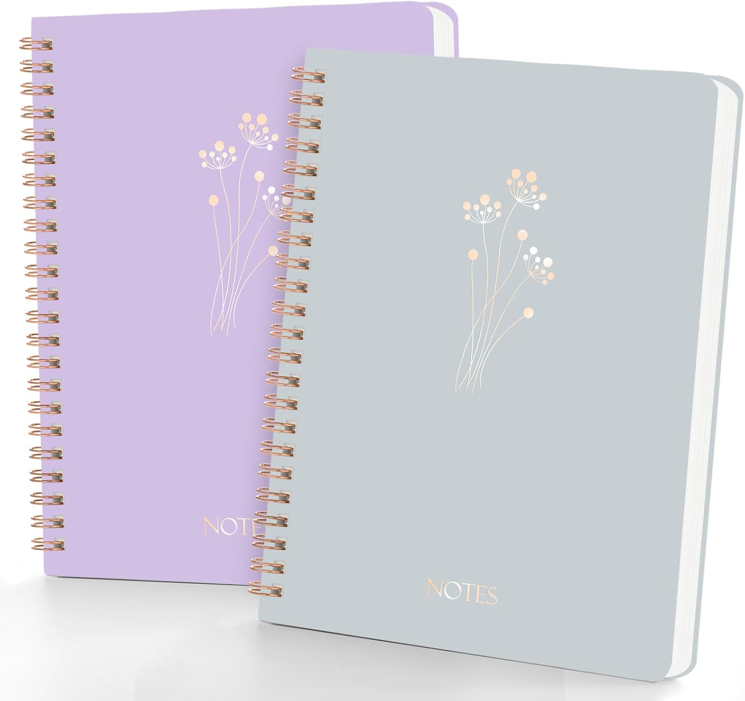 A5 Spiral Notebook College Ruled with Pockets, 6x8 Hardcover Journal with Lined160 Pages, 100 GSM Thick Paper, Writing Notebook for Work, Office & Note Taking, Durable Spiral Bound Notebook for Women (Cyan+Purple)