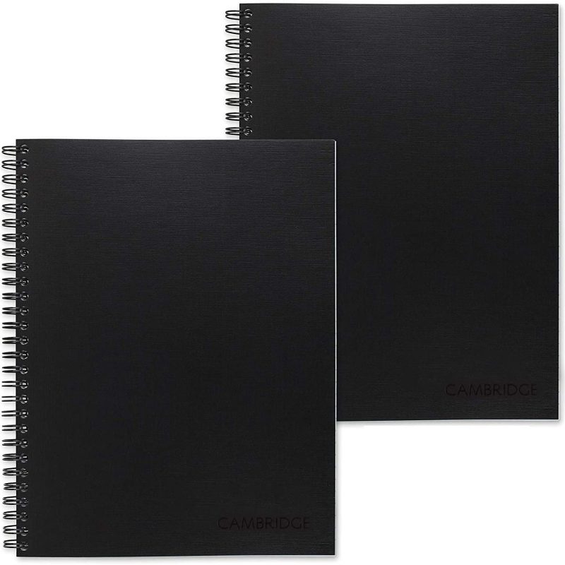 Business Notebook, Legal Ruled, 6-1/2" x 9-1/2", Wirebound, Black, 2 Pack (73599)