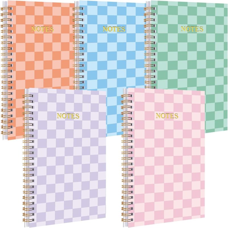 5 Pack Spiral Notebooks 8.27 x 5.51 Inch Aesthetic School Supplies A5 College Ruled 160 Pages/ 80 Sheets Cute Notebook for Work Students School Office Supplies