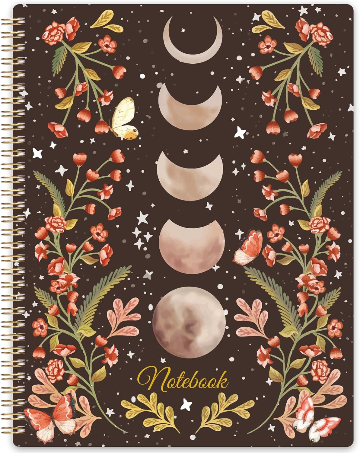 Spiral Notebook - Notebooks Spiral Bound with Back Pocket, Lined Journal Notebook, Spiral Journal for Women, 8.5" x 10.5", 144 Pages, College Ruled Writing Notebook, 100gsm Paper, for Office & School