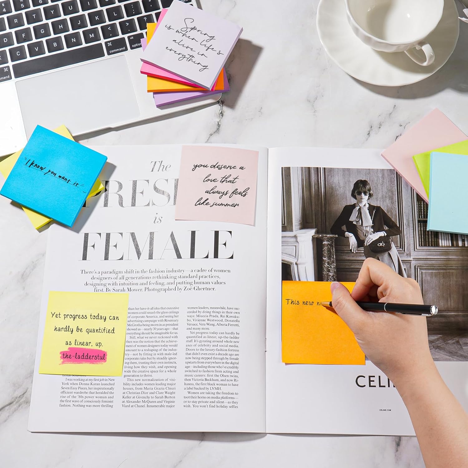 (18 Pads) Sticky Notes 3x3 inch, Self-Stick Pads Bright Colors Sticky Note, Recyclable, Easy to Post for Home, Office, Notebook - Image 2