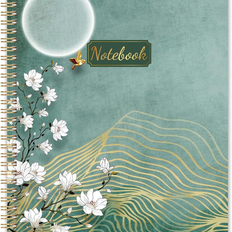 Spiral Notebook/Journal - Notebook, 8.5" x 11", Notebooks Journal for Work, 160 Pages, Journals for Women, Notebooks College Ruled Journals for Writing, with Premium Paper & Back Pocket, Moon Design